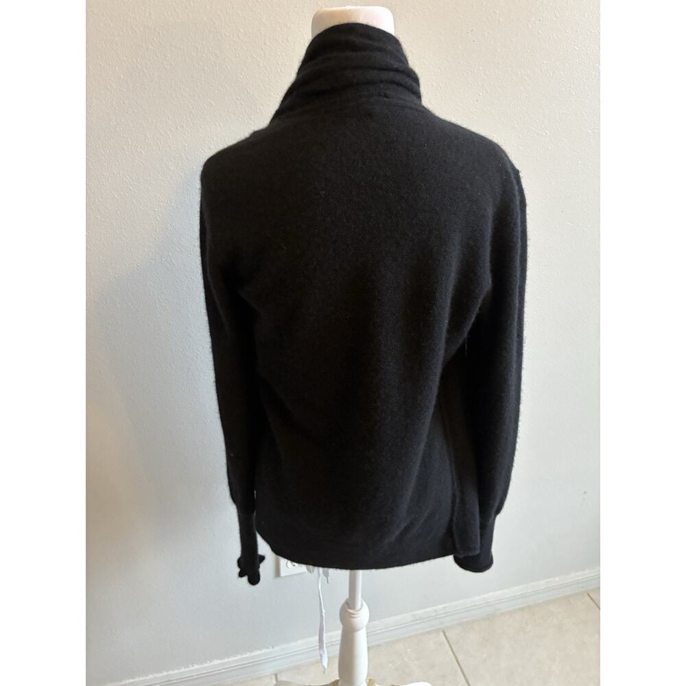 Aqua Cashmere Black Cardigan Sweater S Open Quiet Luxury Minimalist Lagenlook - Picture 6 of 11